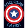 Women's Marvel Avengers Captain America Stars Stripes & Bravery T-Shirt - 2 of 4