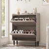 Farmhouse Shoe Storage Cabinet with Flip Drawers, Adjustable Shelves, Modern Hidden Slim Narrow Shoe Rack Cabinet for Entryway, Nature - 4 of 4