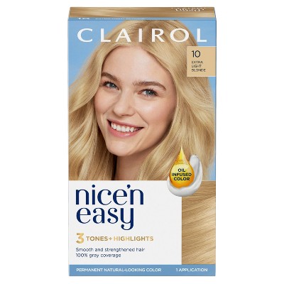 Clairol Nice'n Easy Permanent Hair Color Cream Kit - 10c Extra Light ...