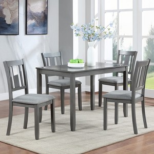 Aukfa Set of 4 Wooden Dining Chairs – Upholstered Padded Seat, Modern Kitchen & Dining Room Side Chairs - 1 of 4