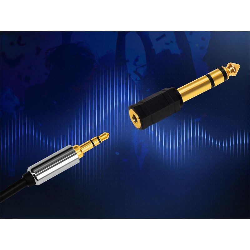 Monoprice 1/4in (6.35mm) TRS Stereo Plug to 3.5mm TRS Stereo Jack Adapter | Gold Plated, 4 of 7