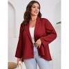 Womens Plus Size Blazers Adjustable Long Sleeve Classic Draped Open Front Lightweight Cardigans Jacket - 2 of 4