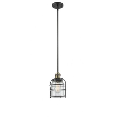 Bell Cage - 1 Light Mini Pendant In Traditional Style-9 Inches Tall and 6 Inches Wide