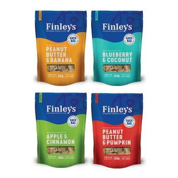 Finley's All Natural Variety Pack with Peanut Butter, Banana,Apple, Cinnamon,Coconut and Pumpkin Biscuit Dog Treats - 4pk/48oz