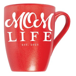 Elanze Designs Mom Life Est 2023 Crimson Red 10 ounce New Bone China Coffee Cup Mug - 1 of 4