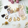 Ponpon 6-18 Pairs Earrings for Women, Lightweight Summer Earrings Straw Earrings Fashion Geometric Statement Hoop Dangle Drop Earrings for Women - 4 of 4