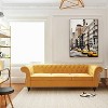 ORRD Chesterfield Sofa Faux Leather, Modern PU Tufted Couch 3 Seater with Rolled Arms and Nailhead for Living Room, Bedroom - 3 of 4