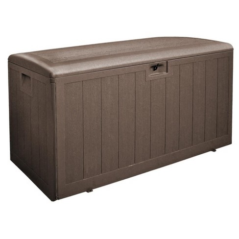 Storage Deck Box Resin For Garden Outdoor Backyard Organiser 120 Gal Storage Box 