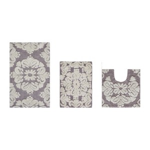 Medallion Collection 3 Piece 100% Cotton Tufted Bathroom Rug Set  with Non-Slip Backing, Machine Washable, Tumble Dry Bath Mat - 1 of 4