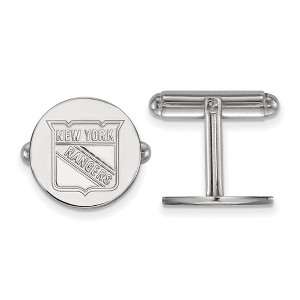 Black Bow Jewelry Sterling Silver New York Rangers NHL Cuff Links - 1 of 3