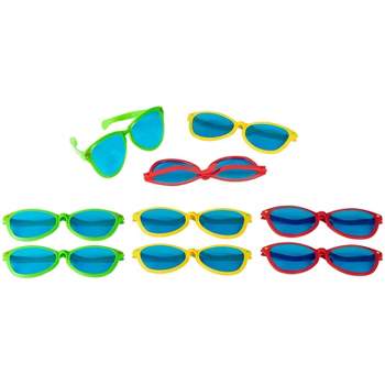 54 Pack Neon Party Shutter Shades Glasses,80's Party Slotted Plastic  Sunglasses Eyewear Party Favors and Party Props for Kids Teens Adults