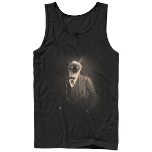 Men's Lost Gods Victorian Gentleman Cat Portrait Tank Top - 1 of 4