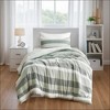 3-Piece King/Cal King Stripe Textured Print Comforter Set,Sage - 3 of 4