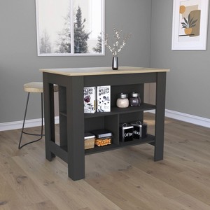 NicBex Kitchen Island Cart Morden 27.5" Kitchen Carts with Storage, 3 Shelves and Spacious Top Surface for Kitchen - 1 of 4