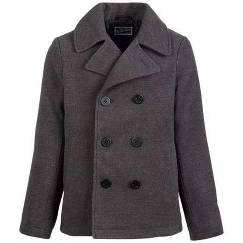 Rothschild Little Boys Double breasted Faux Wool Peacoat Charcoal 4 Target