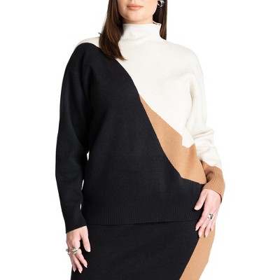 ELOQUII Women's Plus Size Intarsia Sweater