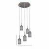 Toltec Lighting Edge 5 - Light Pendant in  Brushed Nickel with 4" Gray Matrix Shade - 2 of 2