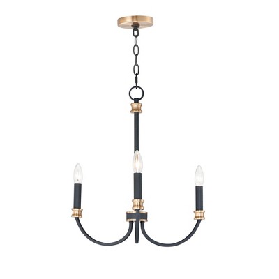 Maxim Lighting Charlton 3 - Light Chandelier in  Black/Antique Brass