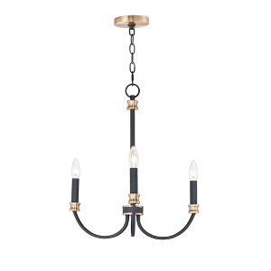Maxim Lighting Charlton 3 - Light Chandelier in  Black/Antique Brass - 1 of 3