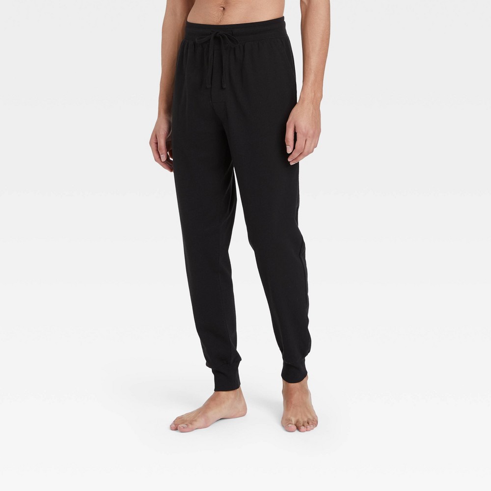 Photos - Other Textiles Hanes Premium Men's French Terry Jogger Pajama Pants - Black L night