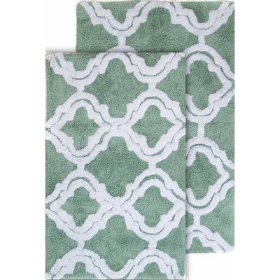 2pc Berkeley Geometric Bath Rug Set Gray/white - Chesapeake : Target