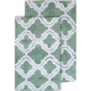 2pc Double Quatrefoil Bath Rug Set - Chesapeake - 1 of 4