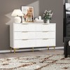 Sideboard 62.9", White Buffet Cabinet with 9 Drawers, Modern Storage for Living Room, Bedroom and Kitchen - 2 of 4