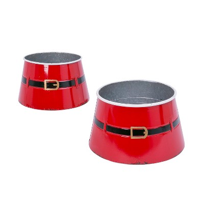 GIL Set of 2 nesting metal Santa belt mini tree collars