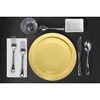 Trendables Light Yellow Disposable Plastic Plate Set - Setting for 30 People-60 Count Plates. - 3 of 4