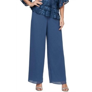 Women's Chiffon Straight Leg Pant - Alex Evenings - 1 of 3