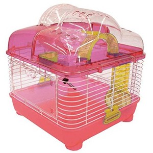 YML Clear Plastic Dwarf Hamster Mice Cage with Ball on Top Pink - 1 of 2