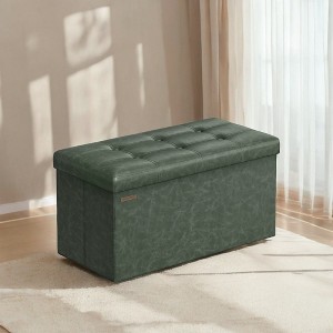 30" Storage Ottoman Bench, Ottoman with Storage, Leather Storage Bench, Hold up to 660lb for Living Room - 1 of 4