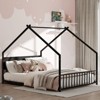 SEVOBAL Kids Furniture House Bed Full Size Roof with Metal Slats Legs and No Box Spring Needed for Kids and Young Teens, Black, 77.17"*14.96"*4.53" - 2 of 4