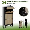 Shoe Storage Cabinet with 3 Flip Drawers & Large Drawer, Farmhouse Fluted Shoe Organizer with Metal Legs - 2 of 4