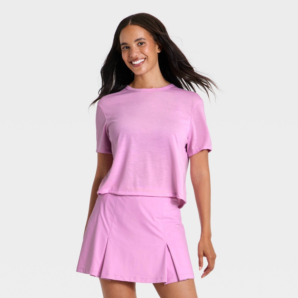 Women's Beyond Ease Short Sleeve Boxy T-Shirt - All In Motion™ Light Violet M