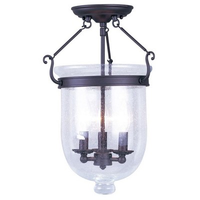 Livex Lighting Jefferson 3 - Light Flush Mount in  Antique Brass