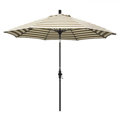 California Umbrella Sun Master Series 9 Ft Octagonal Aluminum Collar Tilt Patio Umbrella W/ Crank Lift & Fiberglass Ribs