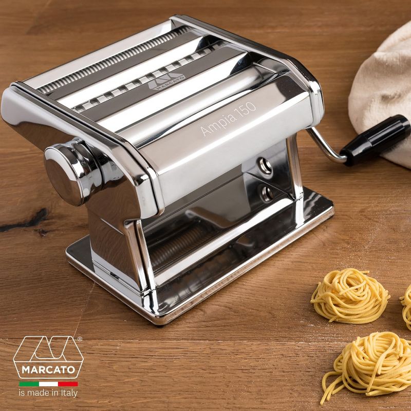 Marcato Atlas Ampia 150 Pasta Machine, Made In Italy, Silver, 2 of 6