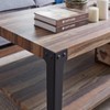 Modern Industrial Coffee Table Metal/Distressed Wood - Danya B.: Fixed Shelf, Living Room Furniture - 4 of 4