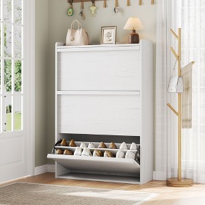 Acekool Flip Drawer Shoe Cabinet with Adjustable Shelves, Hidden Shoe Organizer for Entryway - 1 of 4