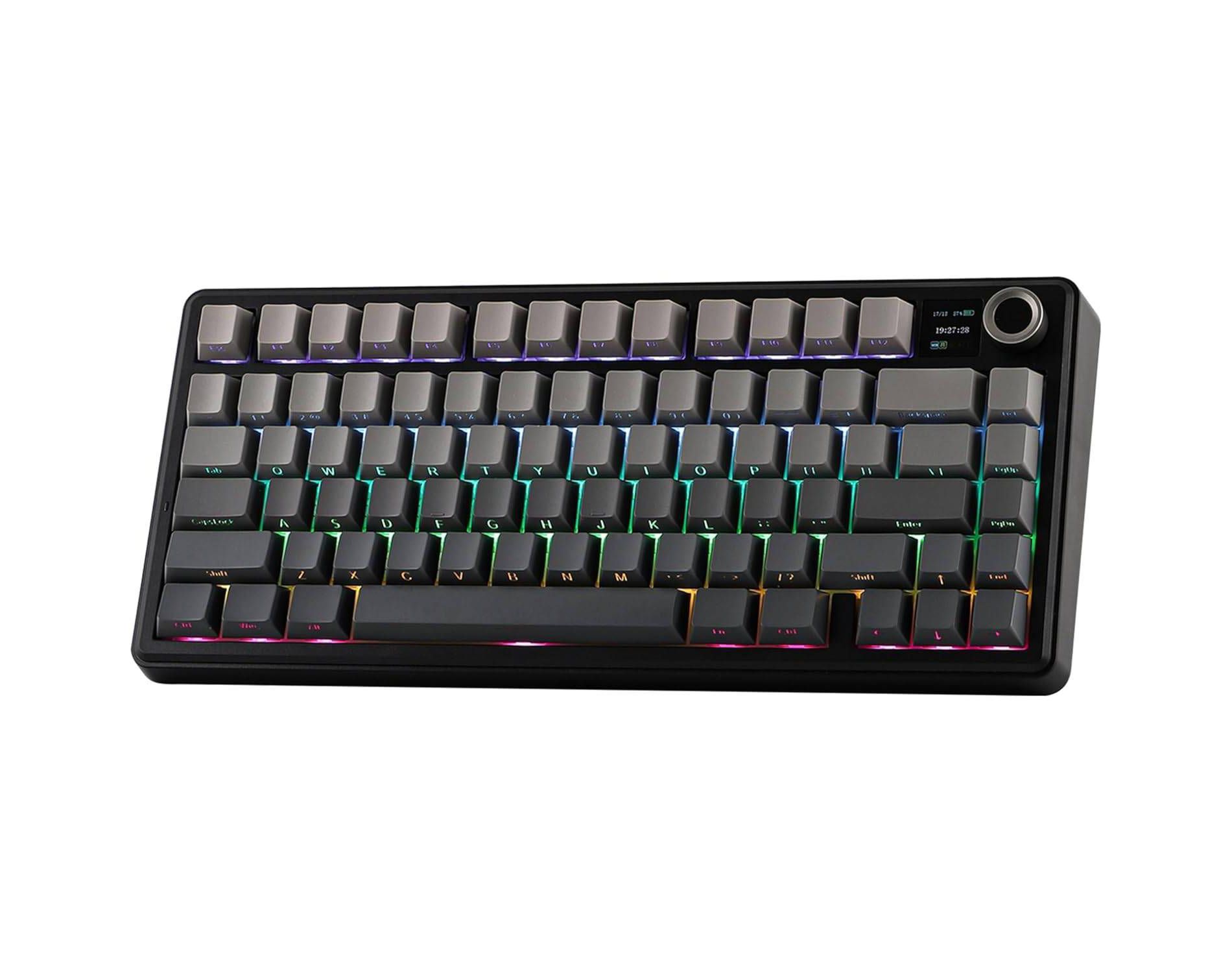 AULA F75 75% Wireless Mechanical Creamy Gaming Keyboard, 4000mAh, Hot Swappable Switches, RGB, Tri-Mode - Black Gradient