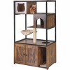 Double-Layer Villa Cat Apartment with Hidden Litter Box Furniture, Indoor Cat House, Hammock, Scratching Mat, Storage Shelf, and Cat Climbing Frame - 3 of 4