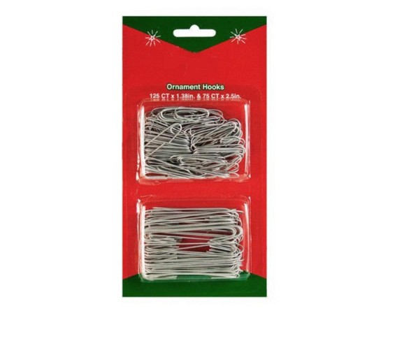 Brite Star 200Ct Silver Metal Christmas Ornament Hooks 1.38" - 2.5"