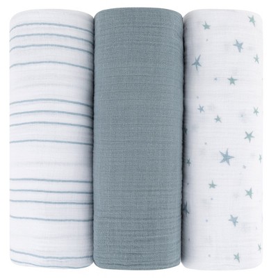 Ely's & Co. Cotton Muslin Swaddle Blanket  3 Pack