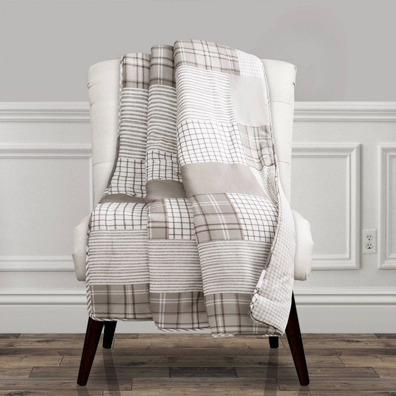 Lush D&#233;cor 50&#34;x60&#34; Greenville Throw Blanket Taupe, 1 of 8