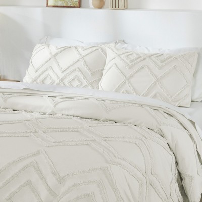 Textured Duvet Cover & Shams | 3 Piece Set Soft 100% Cotton