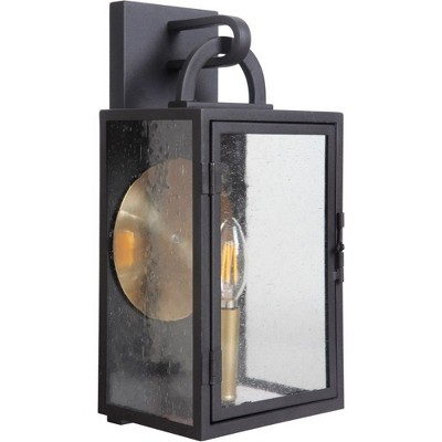 Black Matte Classic Outdoor Wall Lantern with Clear Glass