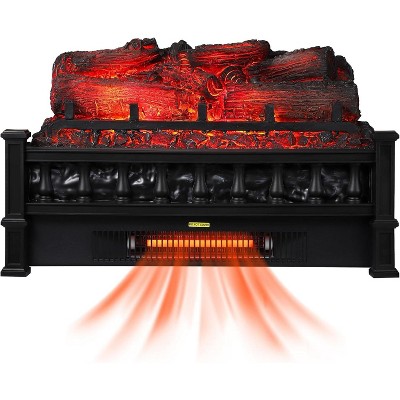 20 Inch Electric Fireplace Logs Inserts Heater, 5 Flame Brightness 24 H Timer Overheating Protection