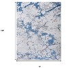 HomeRoots 6' X 9' Blue and Silver Abstract Printed Washable Non Skid Area Rug - 3 of 4