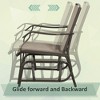 3 Piece Outdoor Glider Chair with Coffee Table Bistro Set, 2 Patio Rocking Swing Chairs with Breathable Sling Fabric, Glass Tabletop - 4 of 4